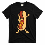 Hotdog Dabbing Funny Hot Dog Cute Gift T-Shirt - Black