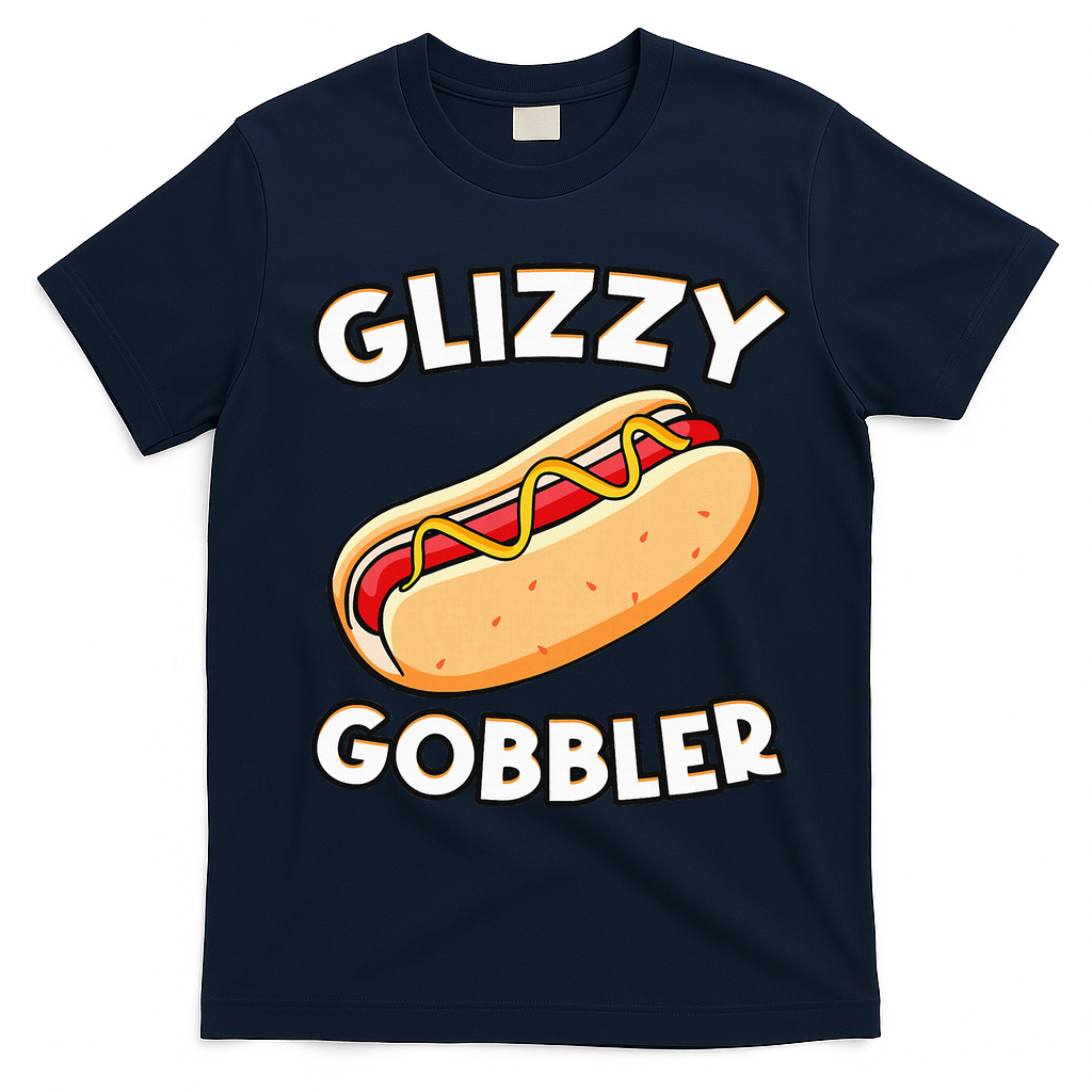 Hot Dog Glizzy Gobbler Number One Glizzy Gladiator T-Shirt - Navy Blue