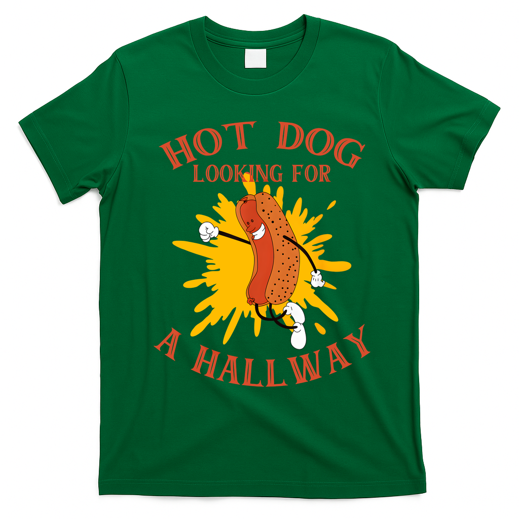 Hot Dog Looking For A Hallway Apparel T-Shirt - Irish Green