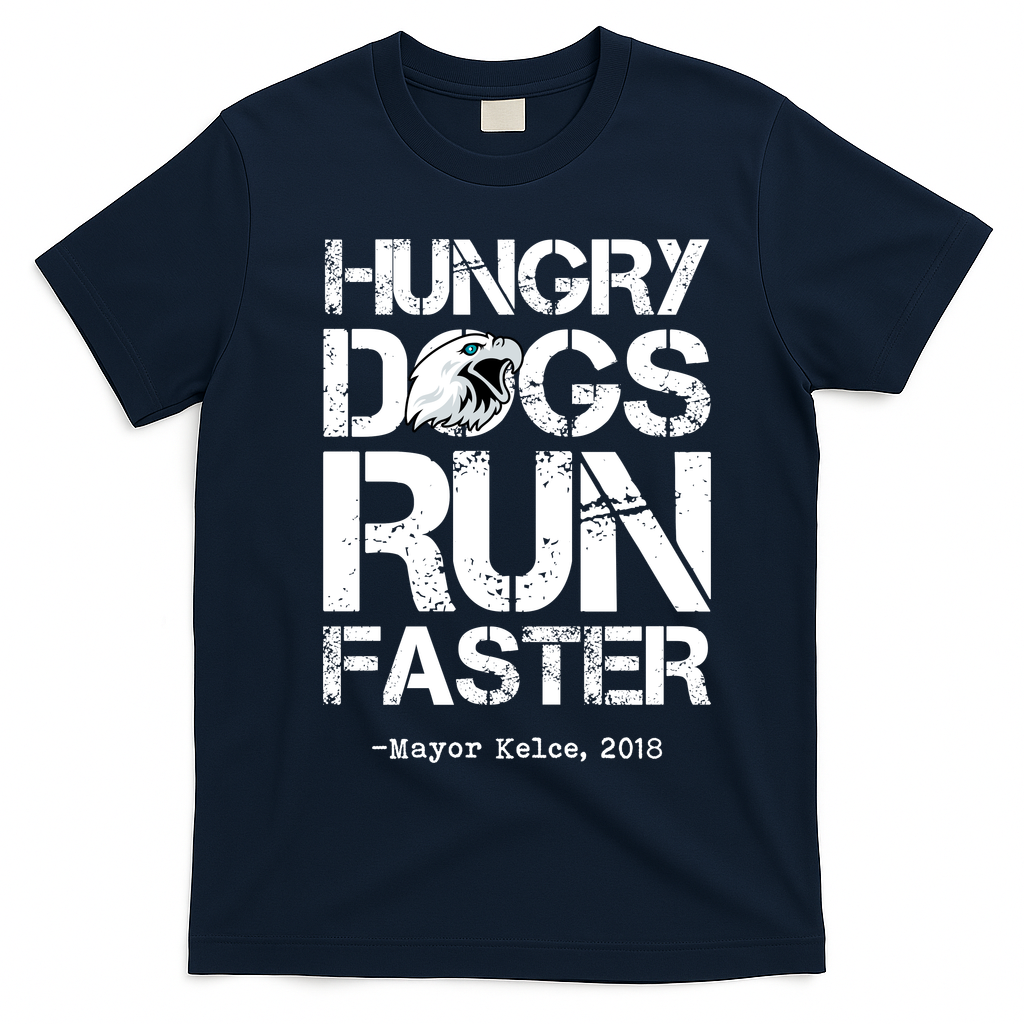 Hungry Dogs Run Faster T-Shirt - Navy Blue