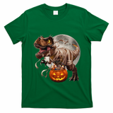 Halloween Dinosaur T Rex Pumpkin T-Shirt - Irish Green