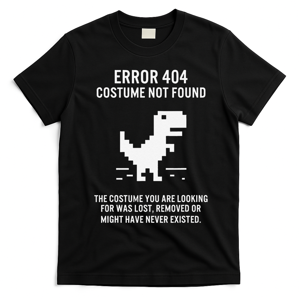 Halloween Error 404 Costume Not Found Coding Programmer Geek T-Shirt - Black