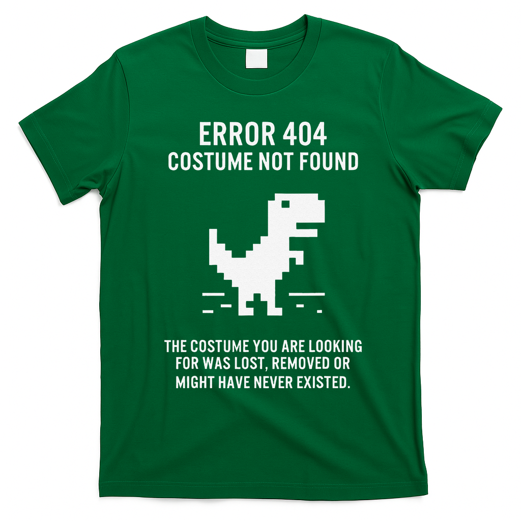 Halloween Error 404 Costume Not Found Coding Programmer Geek T-Shirt - Irish Green