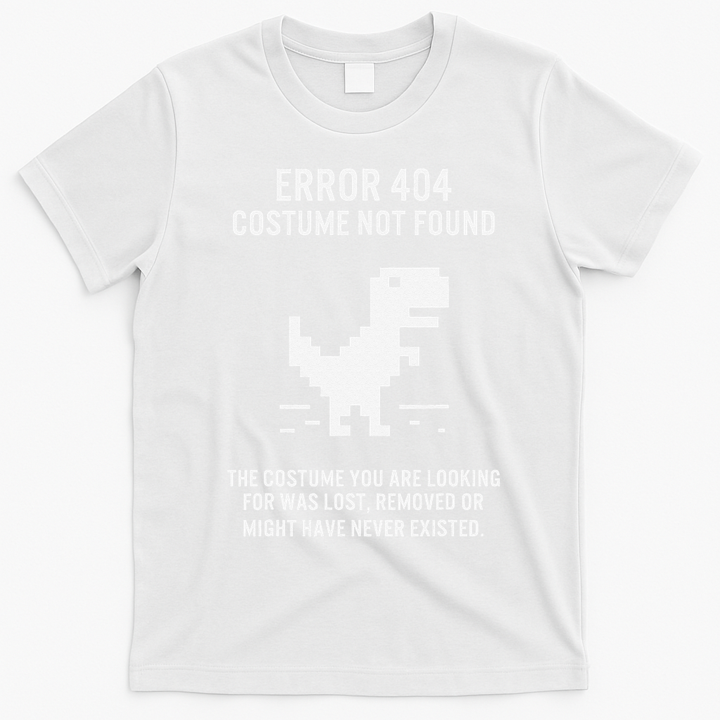 Halloween Error 404 Costume Not Found Coding Programmer Geek T-Shirt - White