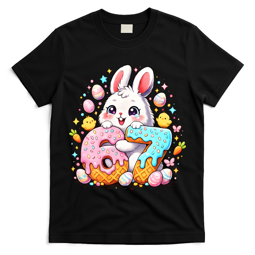 Happy Easter Day 67 Bunny Six Seven 6-7 Eggs T-Shirt