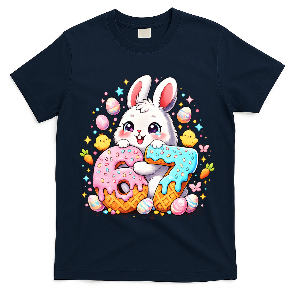 Happy Easter Day 67 Bunny Six Seven 6-7 Eggs T-Shirt