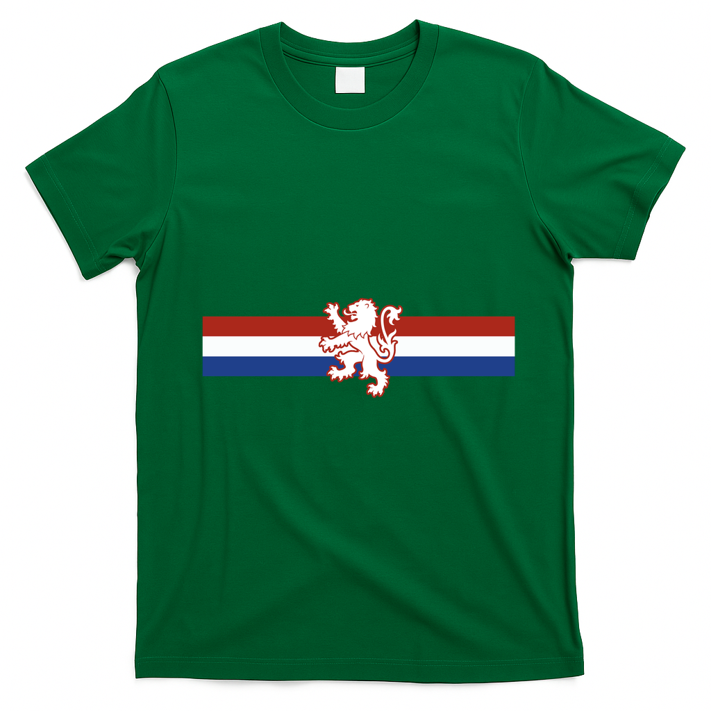 Holland Emblem Lion Nederlands Flag T-Shirt - Irish Green