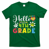 Hello Fourth 4th Grade Happy First Day Of School T-Shirt - Green