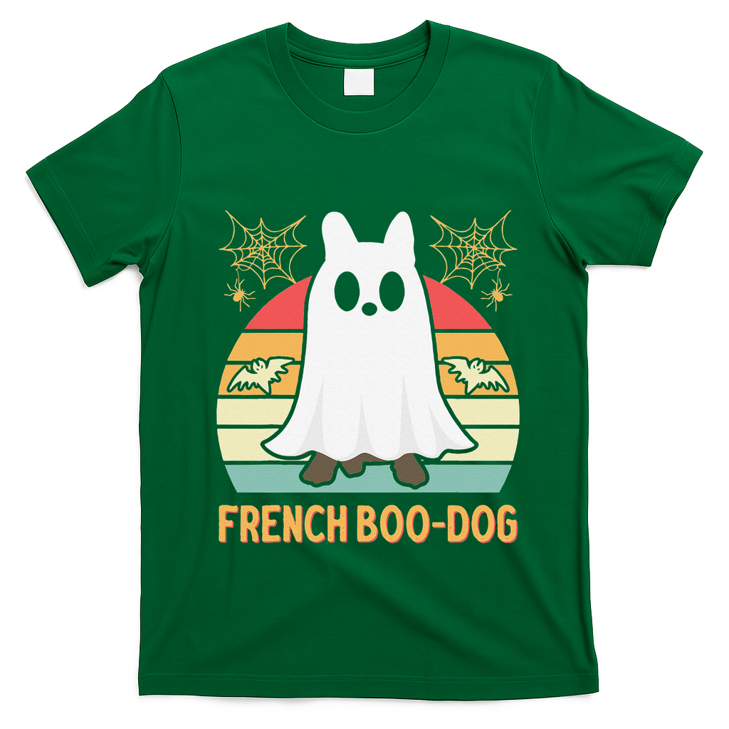 Halloween French Bulldog Dog Frenchie Spooky Ghost Costume T-Shirt - Irish Green