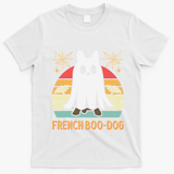 Halloween French Bulldog Dog Frenchie Spooky Ghost Costume T-Shirt - White
