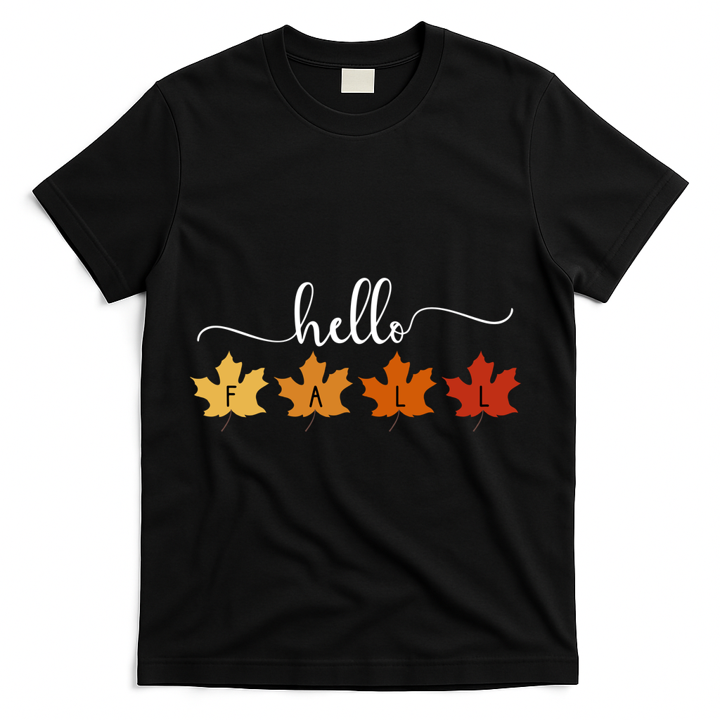 Hello Fall Cozy Nature T-Shirt - Black