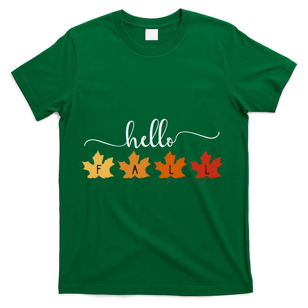 Hello Fall Cozy Nature T-Shirt - Green