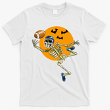 Halloween Football Fan Costume American Football Skeleton T-Shirt - White