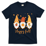 Happy Fall Gnome Festive Cute T-Shirt - Navy