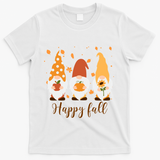 Happy Fall Gnome Festive Cute T-Shirt - White