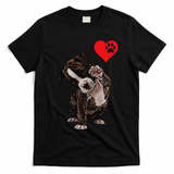 High Five Heart Bulldog Pup I Love Boxer Dog Lovers Bulldogs T-Shirt - Black