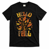 Hello Fall Leopard Season Nature T-Shirt - Black