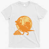 Halloween Full Moon Trex Pumpkins T-Shirt - White