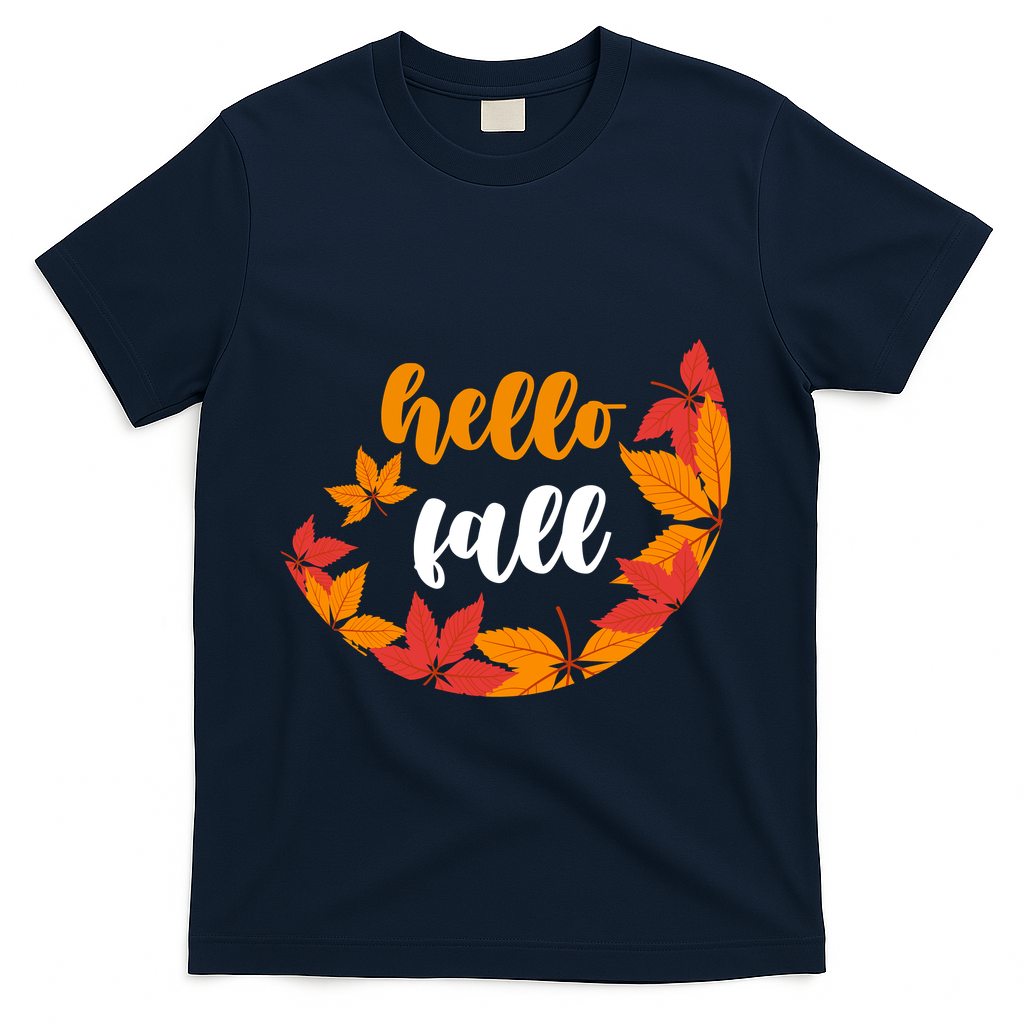 Hello Fall Nature Lover T-Shirt - Navy