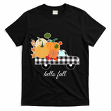 Hello Fall Pumpkin Patch Vintage Truck T-Shirt - Black