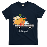 Hello Fall Pumpkin Patch Vintage Truck T-Shirt - Navy