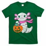 Halloween For   Pumpkin Axolotl Mummy T-Shirt - Irish Green