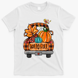 Hello Fall Pumpkin Truck Cute T-Shirt - White