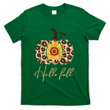 Hello Fall Sunflower Pumpkin T-Shirt - Green