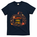 Happy Fall Yall Festive Pumpkin T-Shirt - Navy