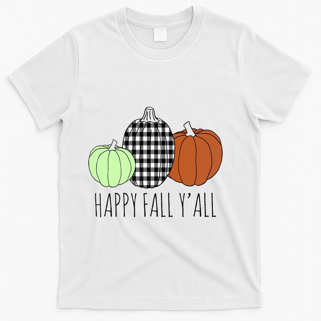 Happy Fall Yall Pumpkin T-Shirt - White