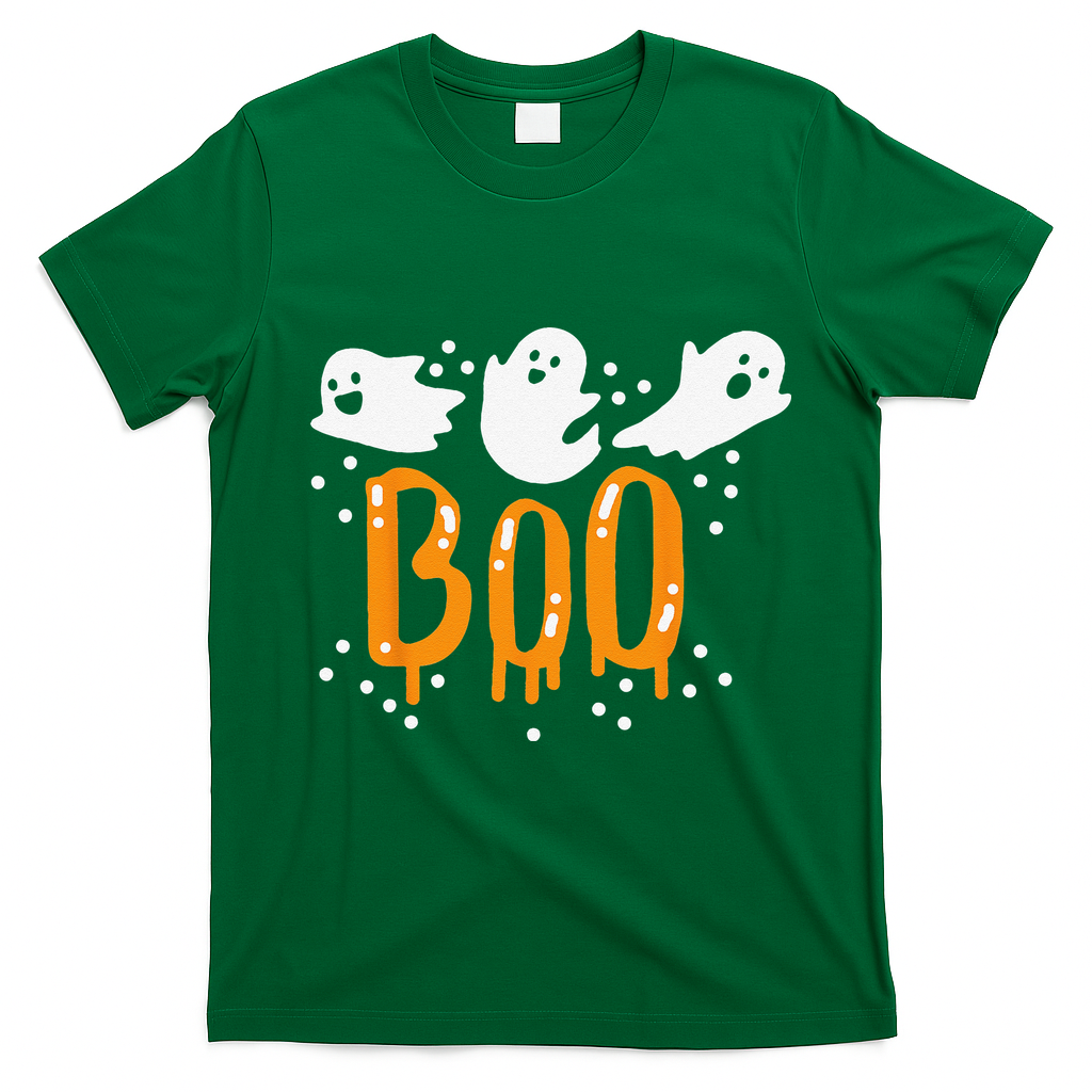 Halloween Ghost Boo Cute T-Shirt - Irish Green
