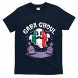 Halloween Graveyard Gaba Ghoul Ghost Funny Italian Gabagool T-Shirt - Navy Blue