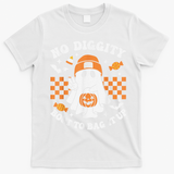 Halloween Ghost No Diggity Bout To Bag It Up T-Shirt - White