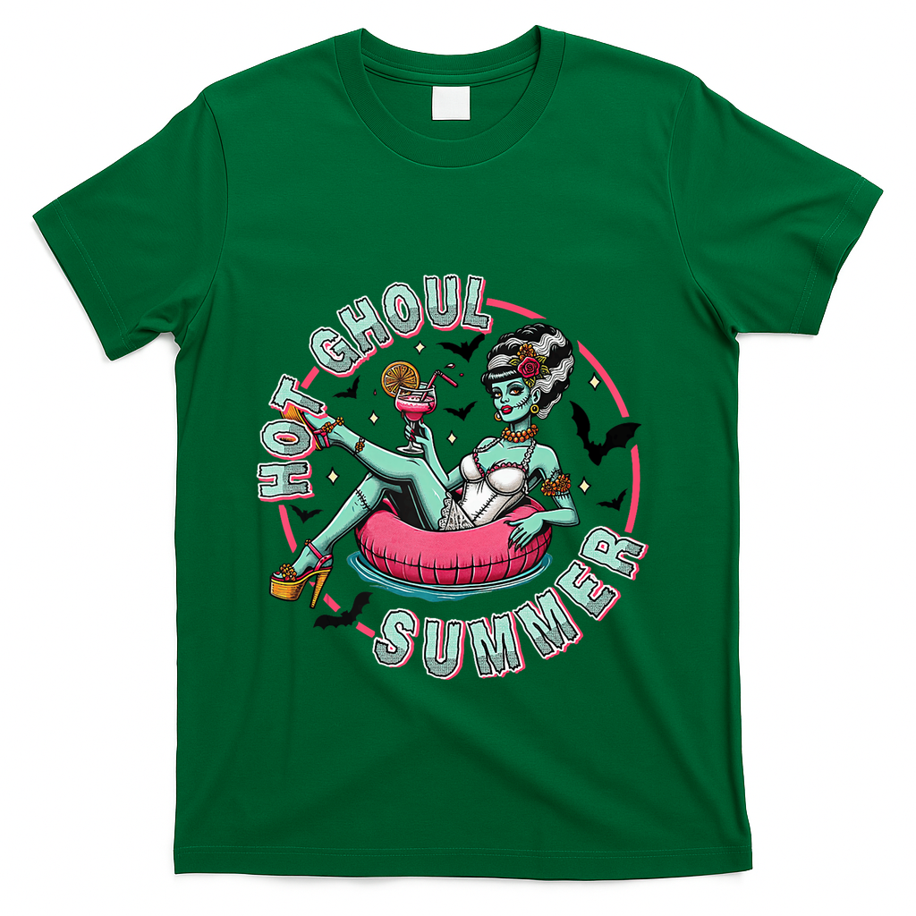 Hot Ghoul Summer Outfits Funny Beach Summer Haloween Women T-Shirt - Green