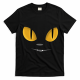 Happy Halloween Cat Eyes Spooky Scary Cat Face T-Shirt - Black