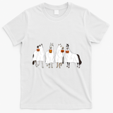 Halloween Horse Ghost Boo Cowboy Western Spooky Season T-Shirt - White
