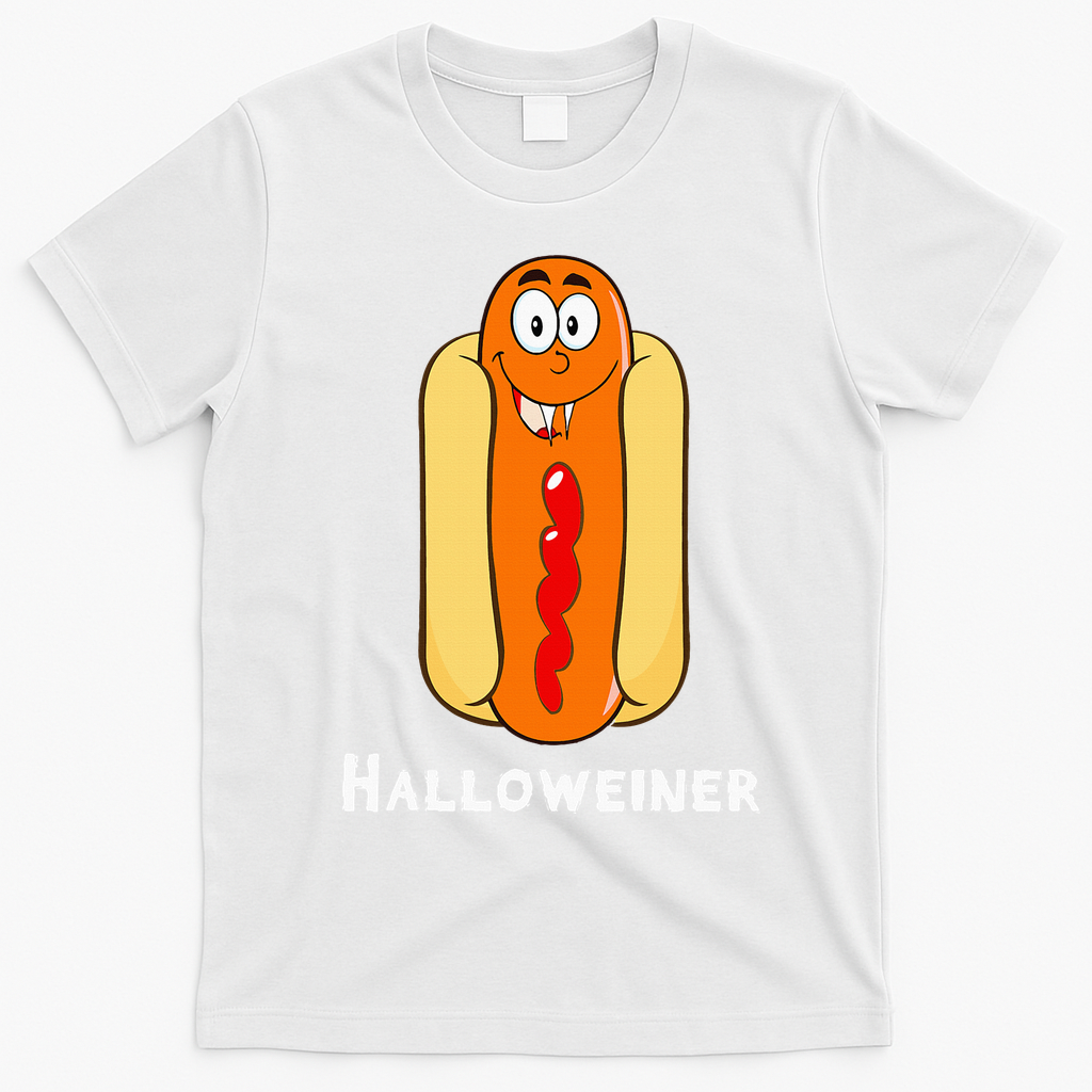 Hilarious Halloween Hot Dog Costume Party Outfit T-Shirt - White