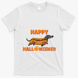 Happy Hallowiener Halloween Dachshund Dog T-Shirt - White