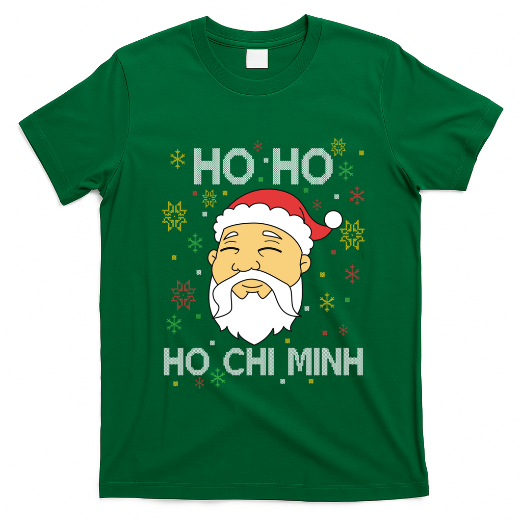 Ho Ho Ho Chi Minh Asian Vietnamese Santa Claus Christmas Gift T-Shirt - Irish Green