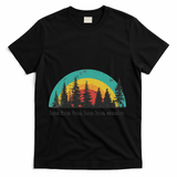 Hoa Hoa Hoa Hoa Hoa Cozy Season Twilight Lover Pine Forest T-Shirt - Black