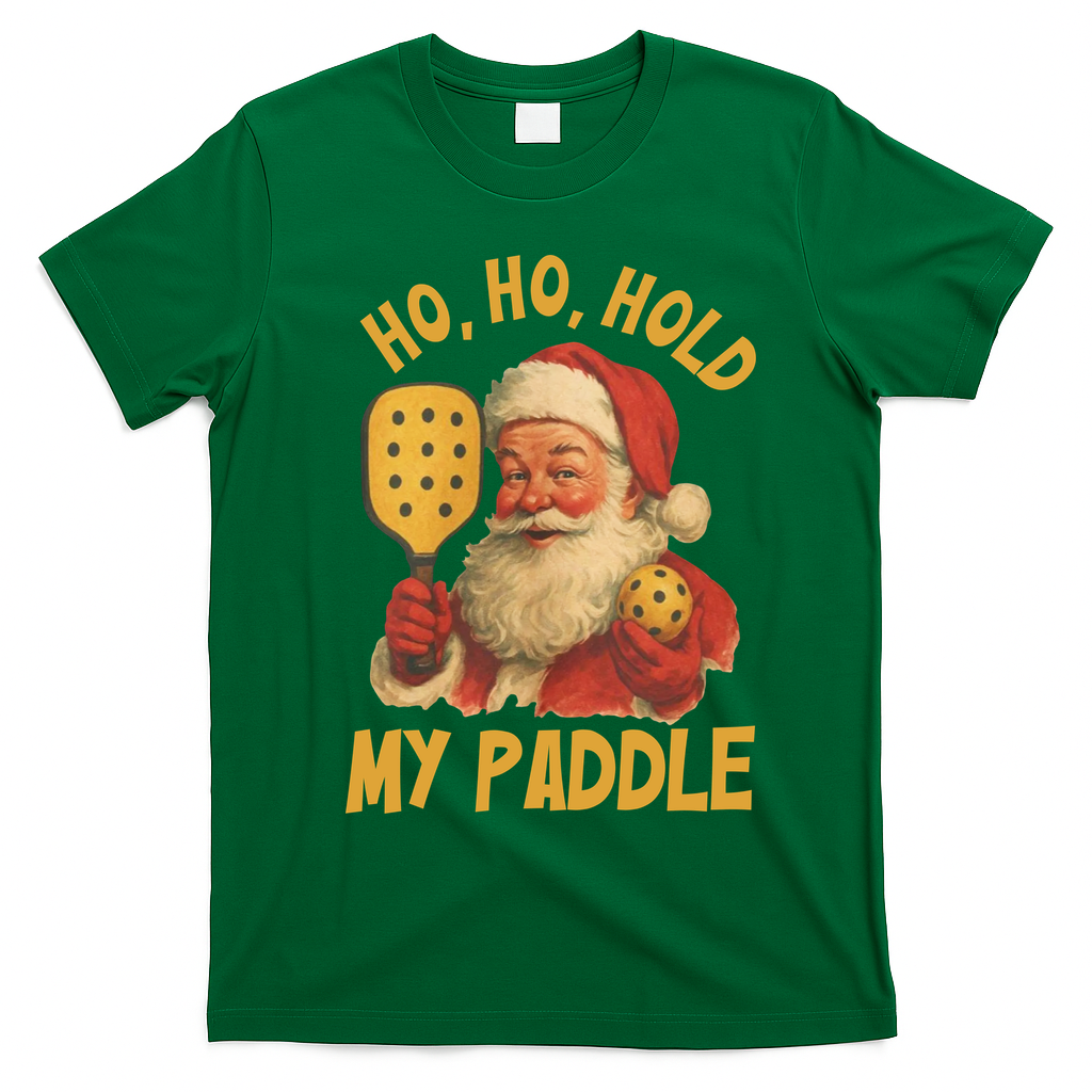 Ho Ho Hold My Paddle Funny Santa  T-Shirt - Irish Green