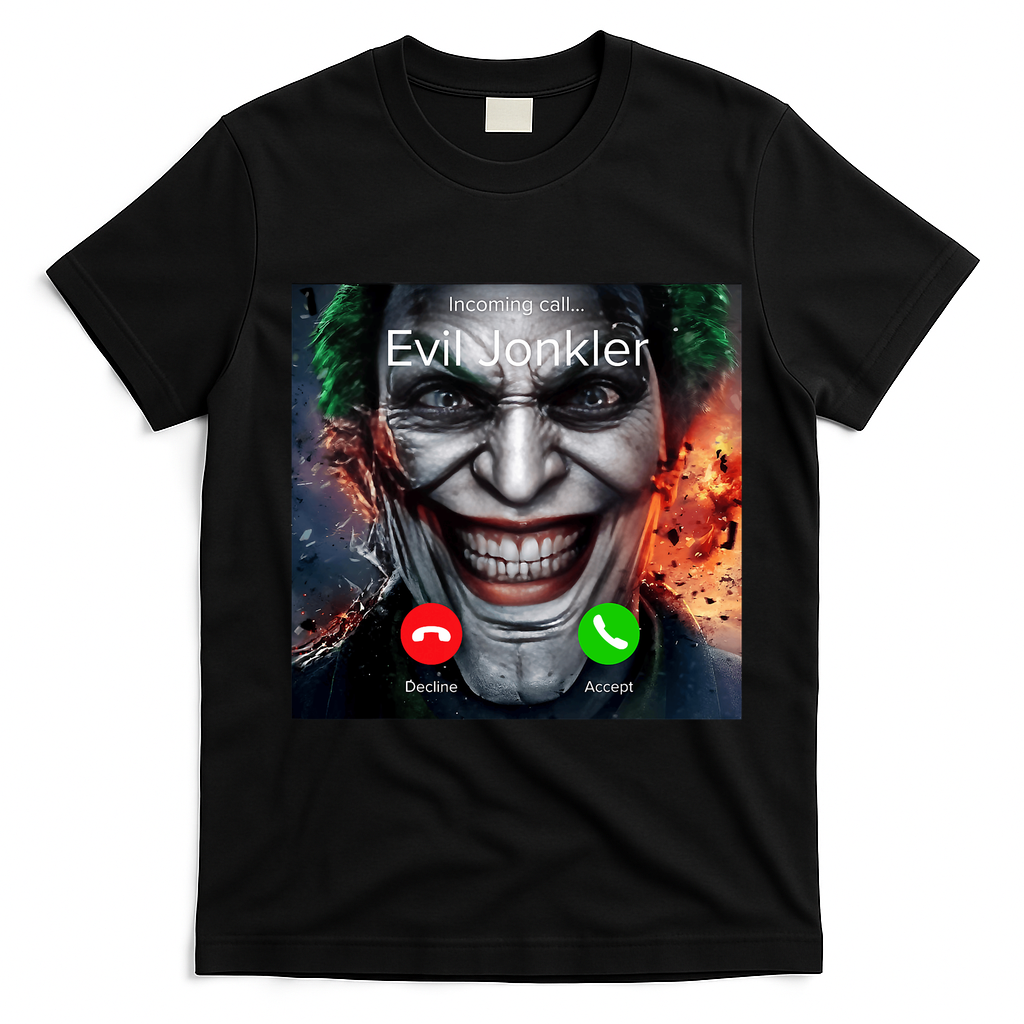 Humor Horror Incoming Call From Evil Jonkler Halloween T-Shirt - Black