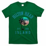 Hilton Head Island South Carolina Beach Palm Trees Summer T-Shirt - Green