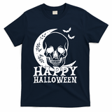Happy Halloween Skull Moon Spooky T-Shirt - Navy