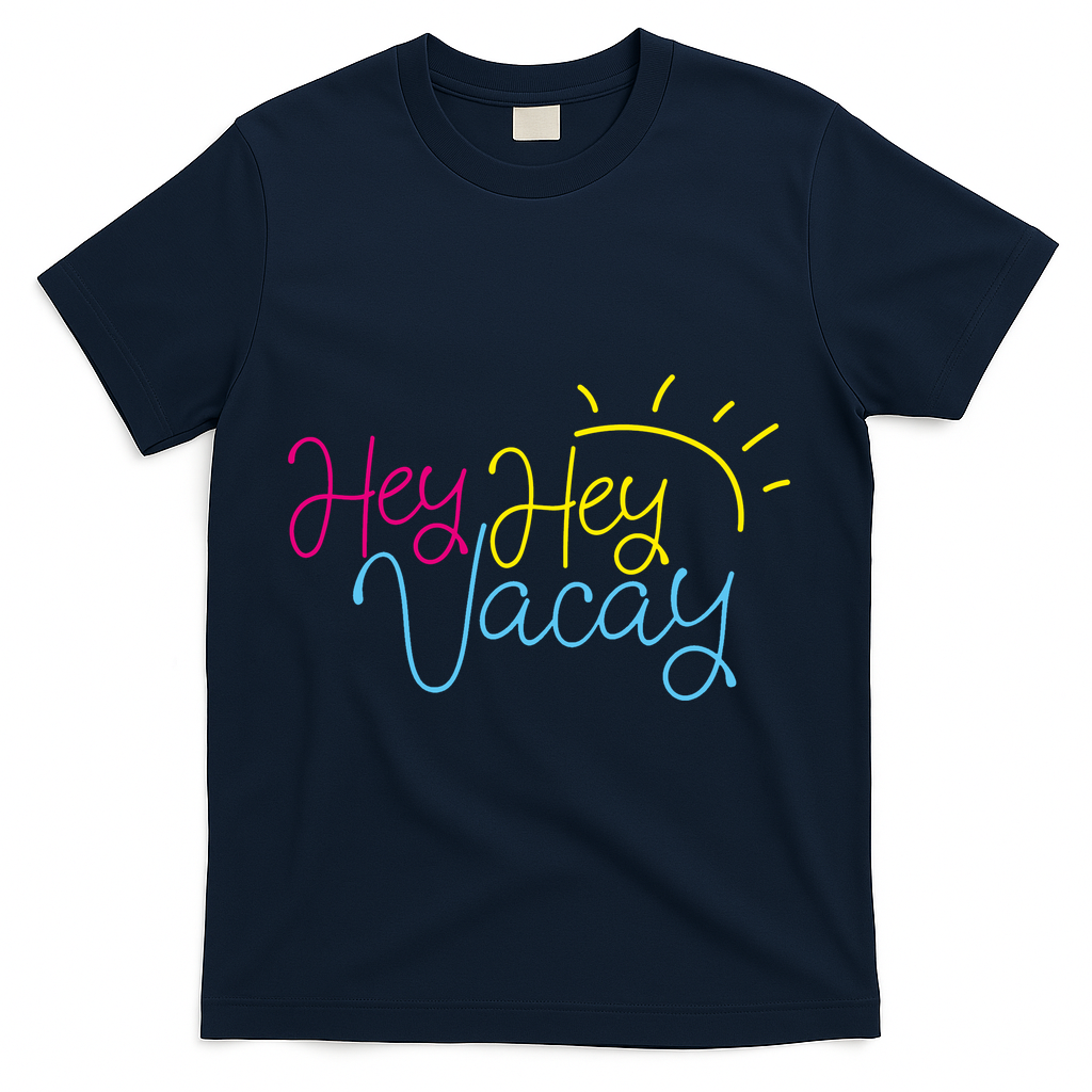 Hey Hey Vacay Summer Sun T-Shirt - Navy