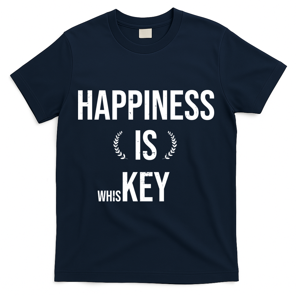Happiness Is Key (Whiskey) T-Shirt - Navy