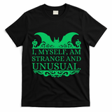 Halloween I Myself Am Strange And Unusual Bat Pumpkins T-Shirt - Black