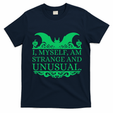 Halloween I Myself Am Strange And Unusual Bat Pumpkins T-Shirt - Navy Blue