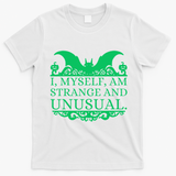 Halloween I Myself Am Strange And Unusual Bat Pumpkins T-Shirt - White
