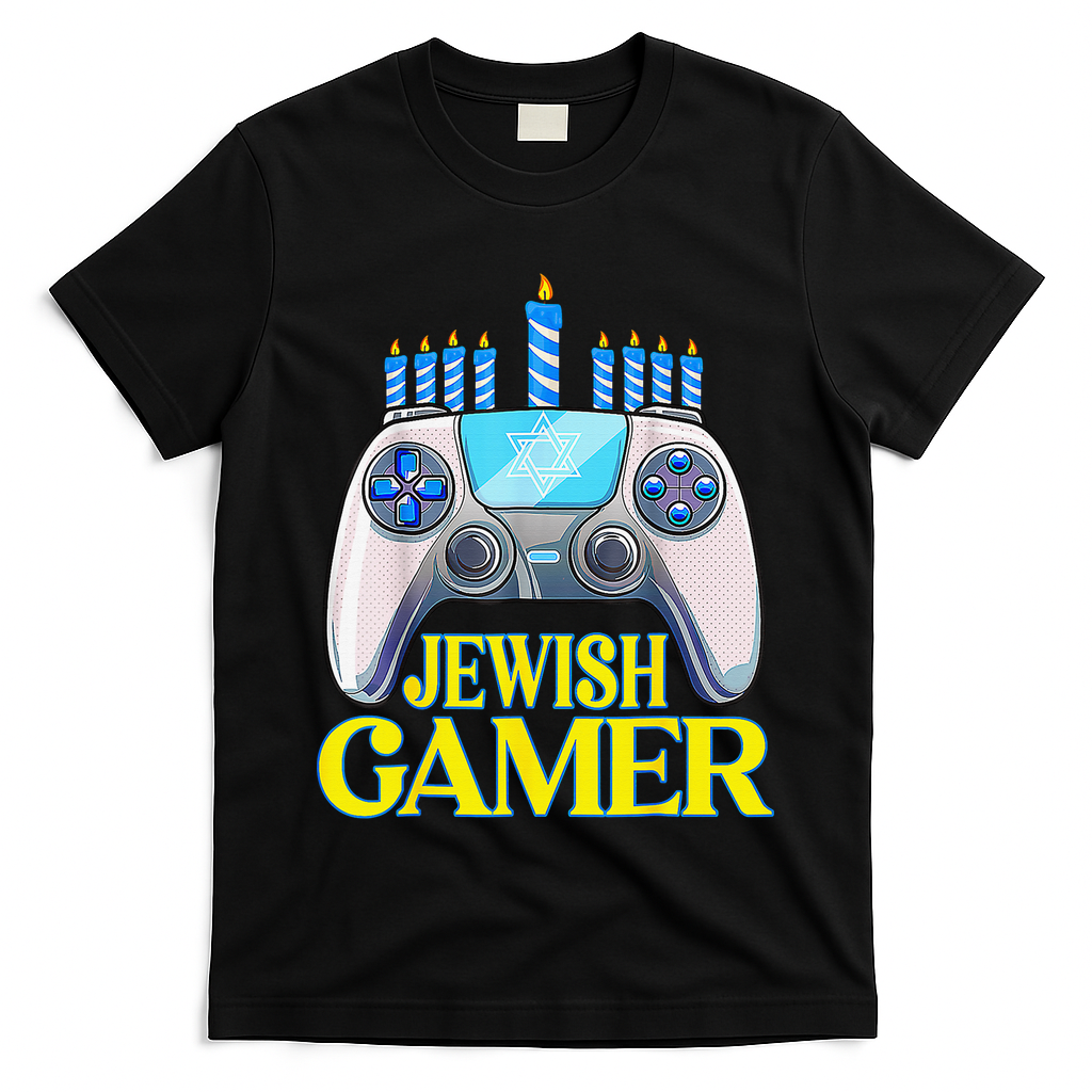 Hanukkah Jewish Gamer Video Game Christmas Xmas Boys T-Shirt